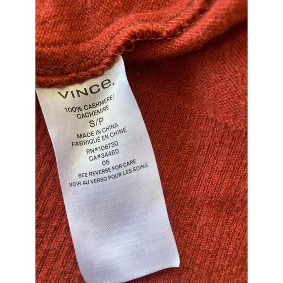 Vince 100% Cashmere Long Sleeve Sweater Top Russet Orange Womens Small MSRP $320 - Picture 7 of 10